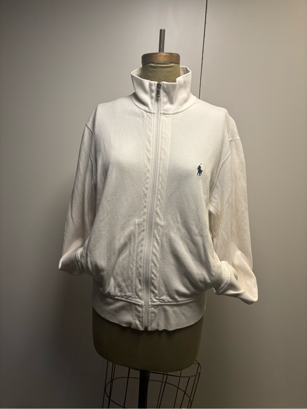 Ralph Lauren Cream Full-Zip cotton top